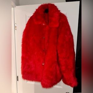 Fashion Nova Bold Scarlet Teddy Jacket